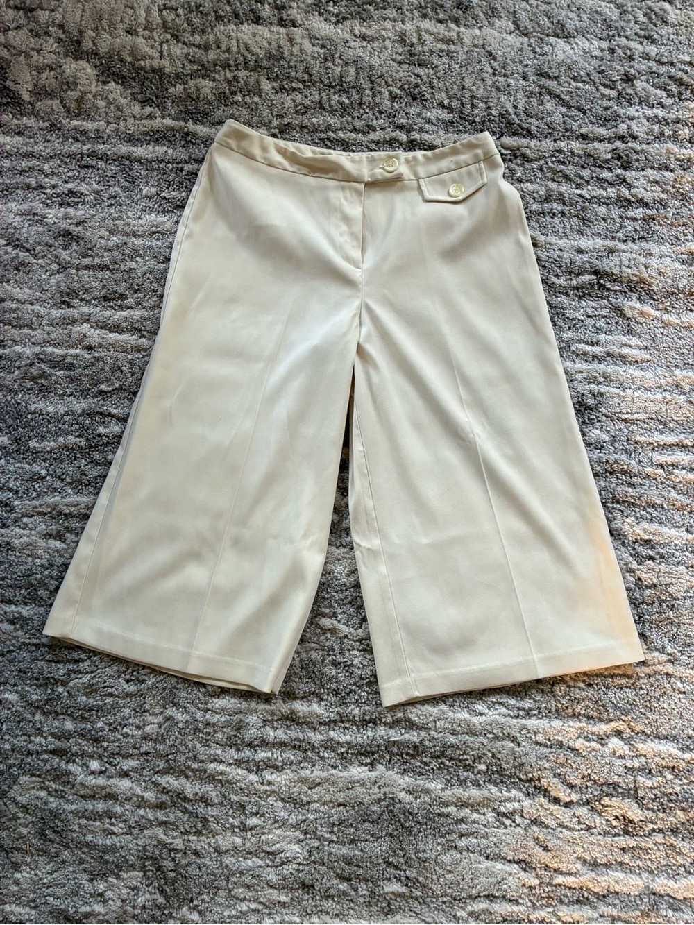 Briggs New York Cream Wide Crop Trousers